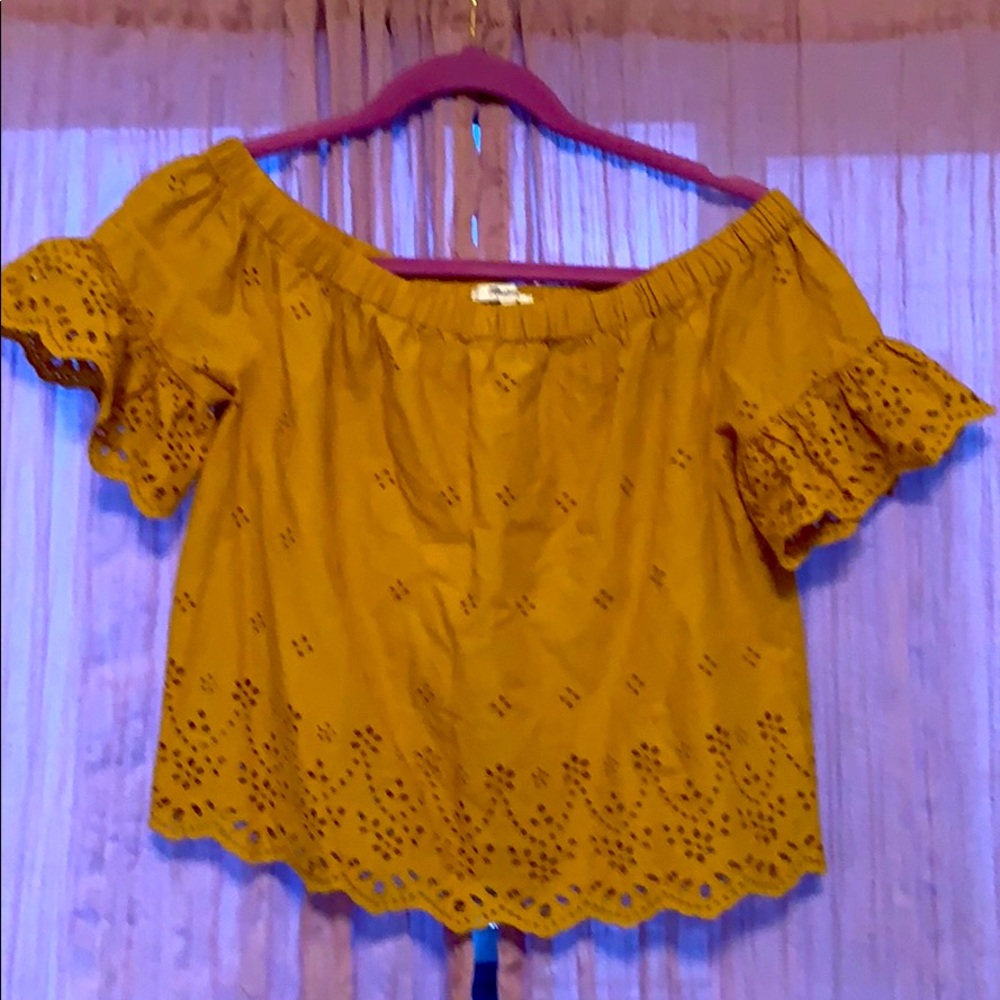 Made well off shoulder embroidered top
